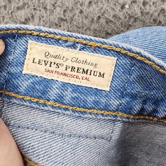 Levis Shorts Womens 34 501 Premium Big E Cotton Denim Button Fly Cutoff - Picture 13 of 16